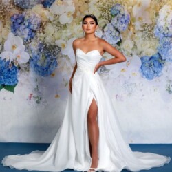 Strapless Satin spotlight bridal wedding dresses